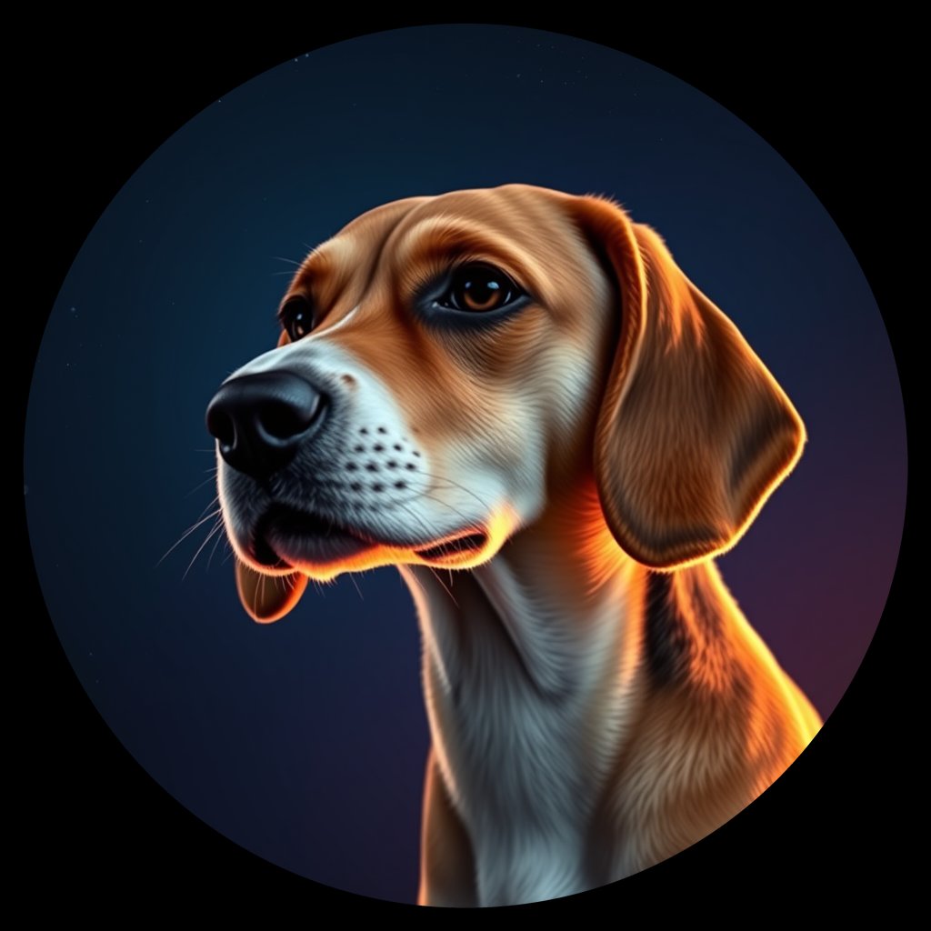 Cosmic medallion portrait of Bgl_GT9_Bgl_GT9, a Beagle
