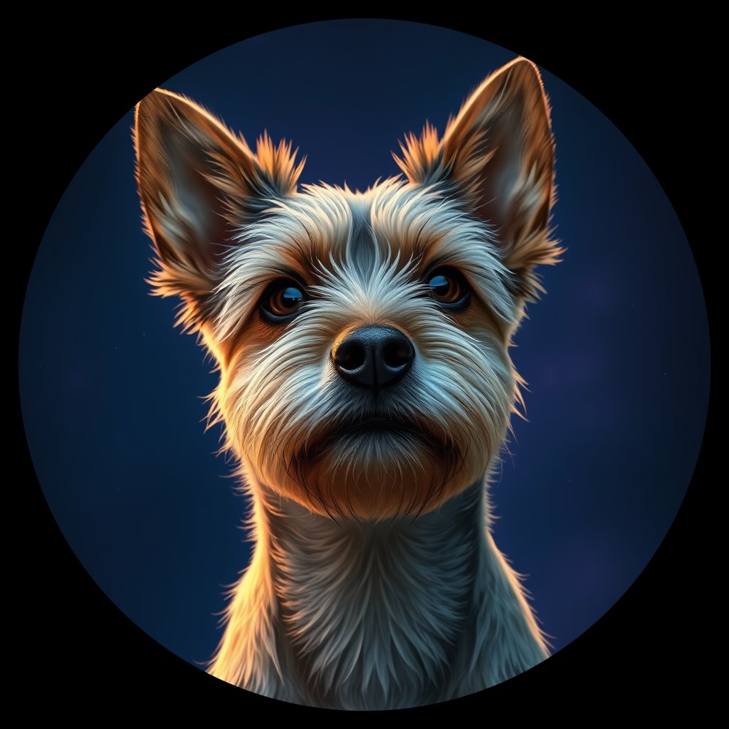Cosmic medallion portrait of Blade-Gabriel-CT_Blade-Gabriel-CT, a Cairn Terrier