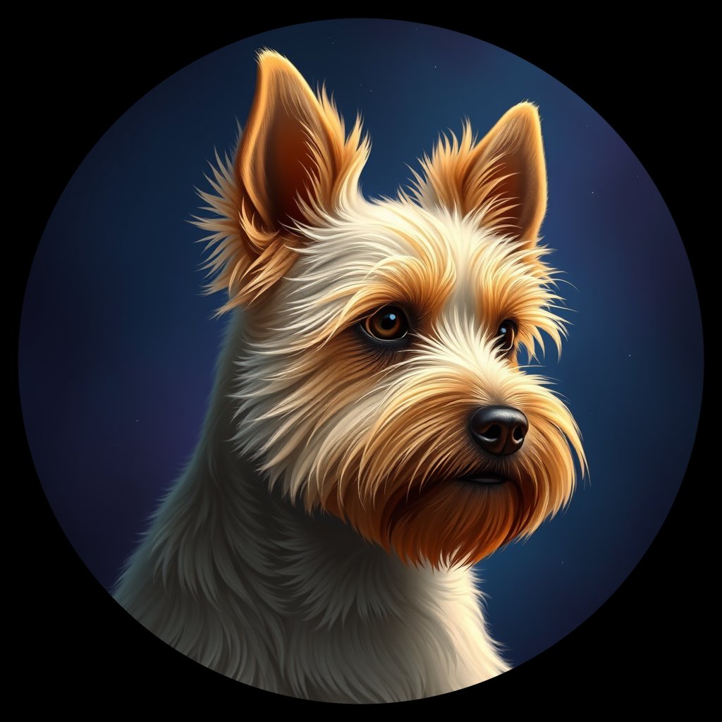 Cosmic medallion portrait of Blue-Hutchinson-CT_Blue-Hutchinson-CT, a Cairn Terrier