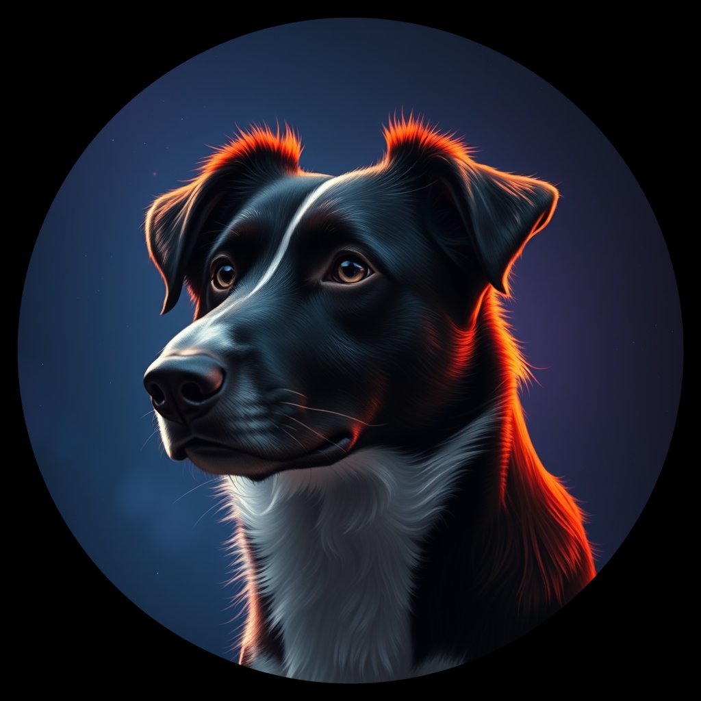 Cosmic medallion portrait of BoC_GT56_BoC_GT56, a Border Collie