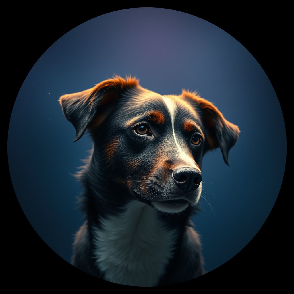 Cosmic medallion portrait of BoC_GT72_BoC_GT72, a Border Collie