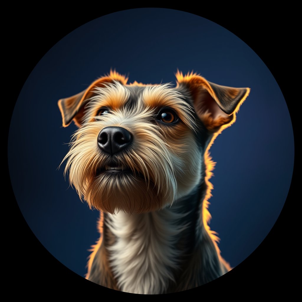 Cosmic medallion portrait of BoT_LU70_BoT_LU70, a Border Terrier