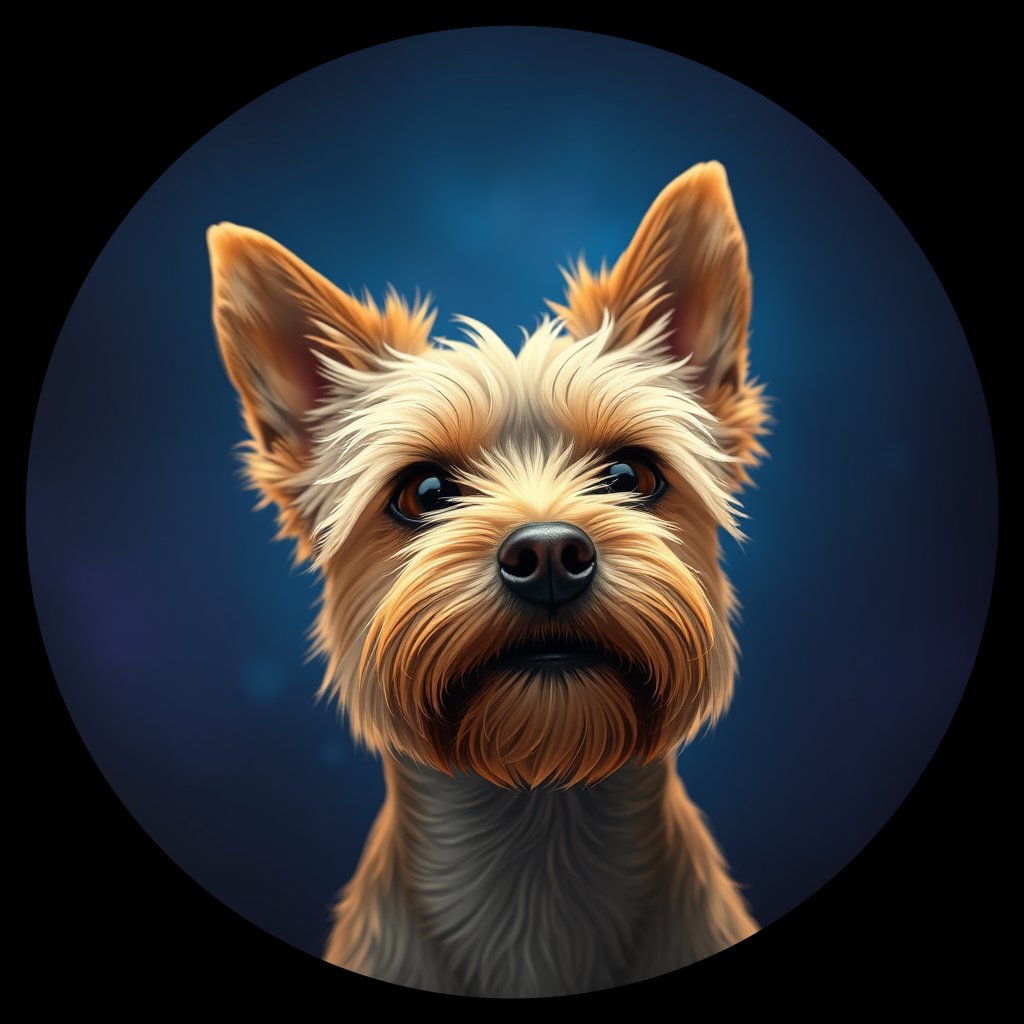 Cosmic medallion portrait of Buddy-Griffin-YT_Buddy-Griffin-YT, a Yorkshire Terrier