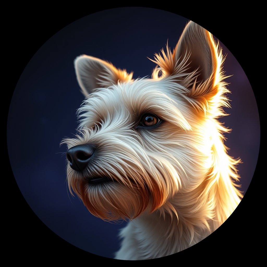 Cosmic medallion portrait of C2-Whitney-CT_C2-Whitney-CT, a Cairn Terrier