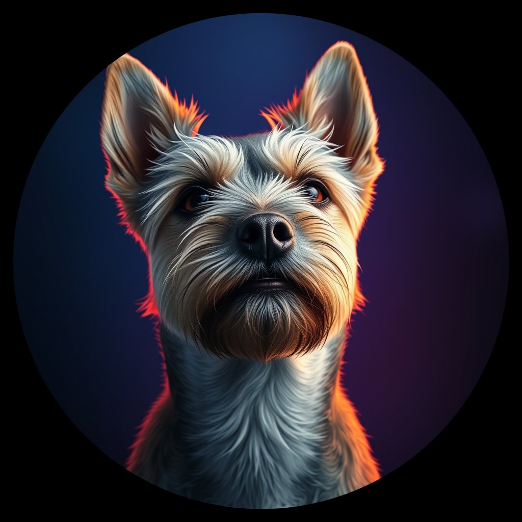 Cosmic medallion portrait of C3-Bennie-Batemen-CT_C3-Bennie-Batemen-CT, a Cairn Terrier