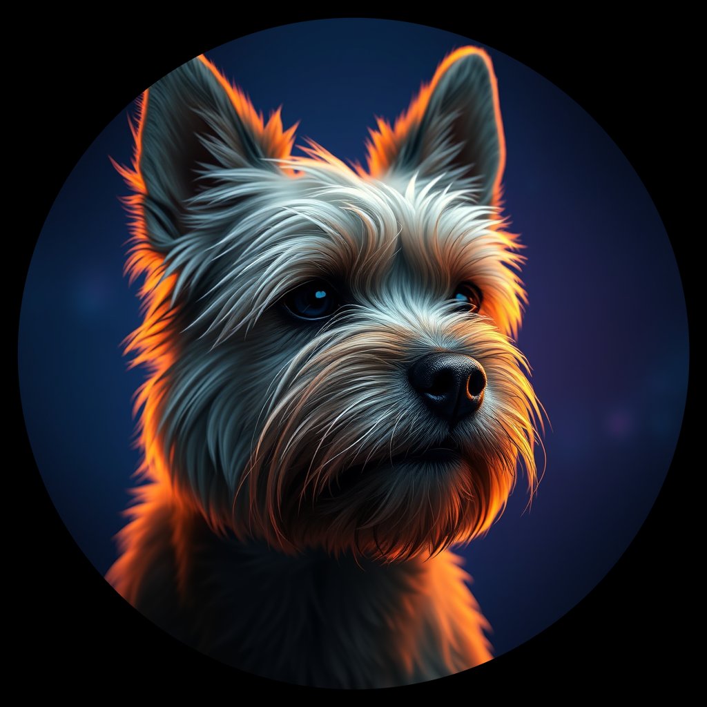 Cosmic medallion portrait of C4-Walker-CT_C4-Walker-CT, a Cairn Terrier