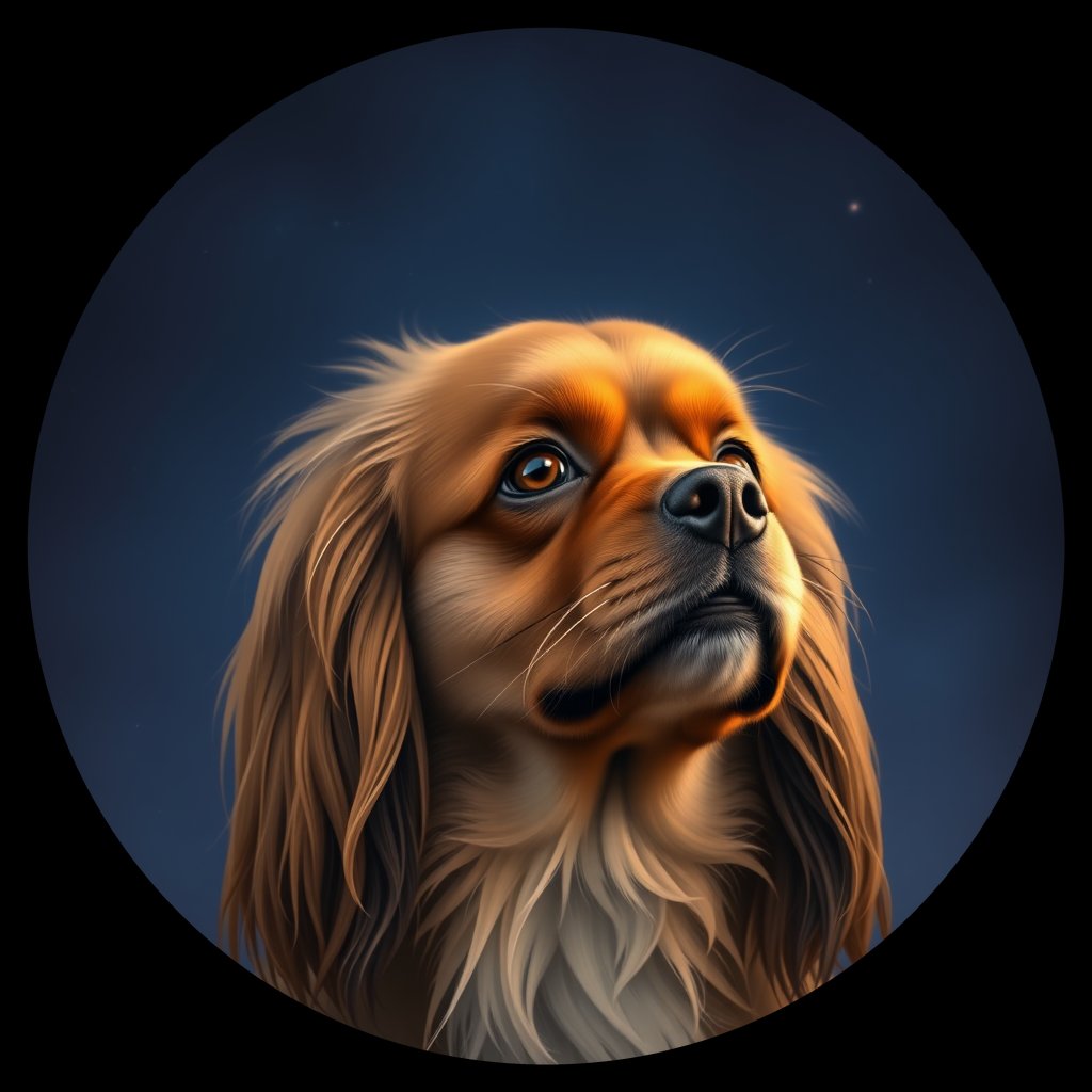 Cosmic medallion portrait of C6-Blythe-TS_C6-Blythe-TS, a Tibetan Spaniel