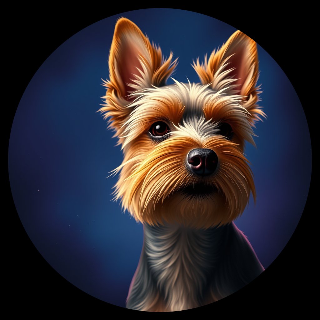 Cosmic medallion portrait of C9-Cricket-Watson-YT_C9-Cricket-Watson-YT, a Yorkshire Terrier