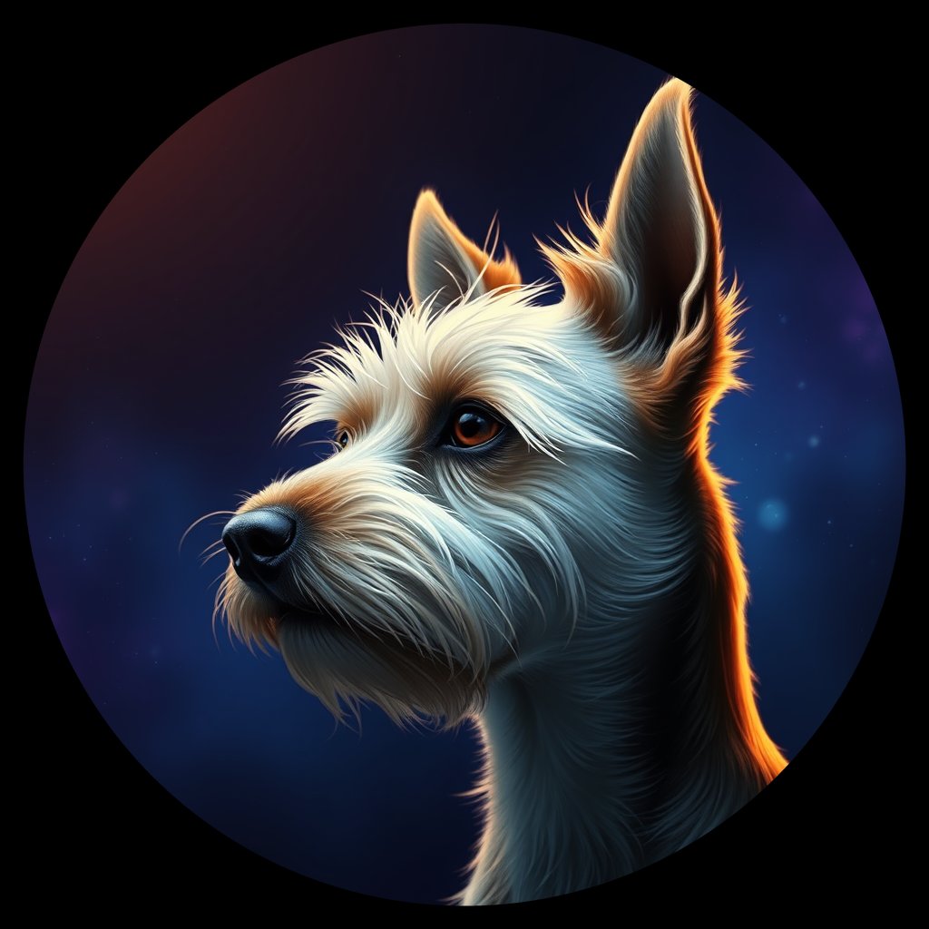 Cosmic medallion portrait of CAIR_CAIR_13037, a Cairn Terrier