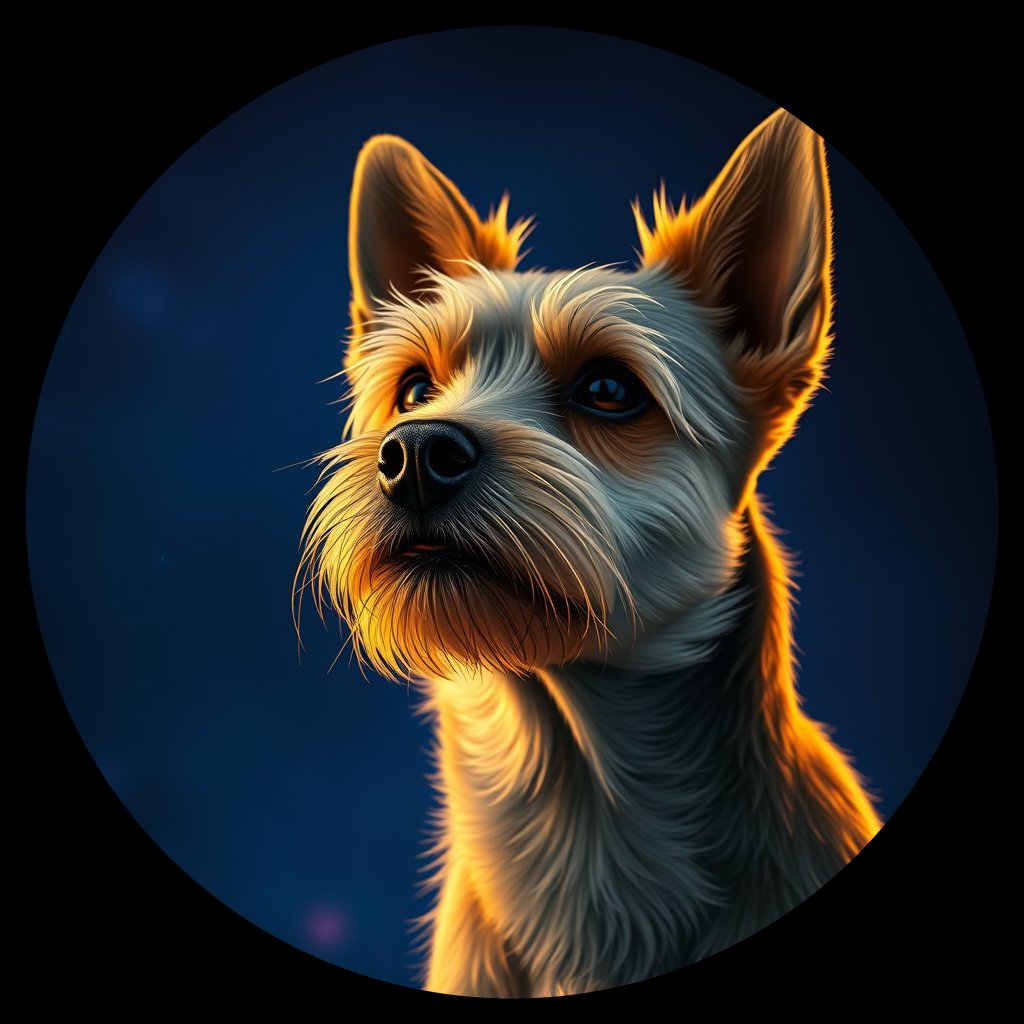 Cosmic medallion portrait of CAIR_CAIR_27169, a Cairn Terrier