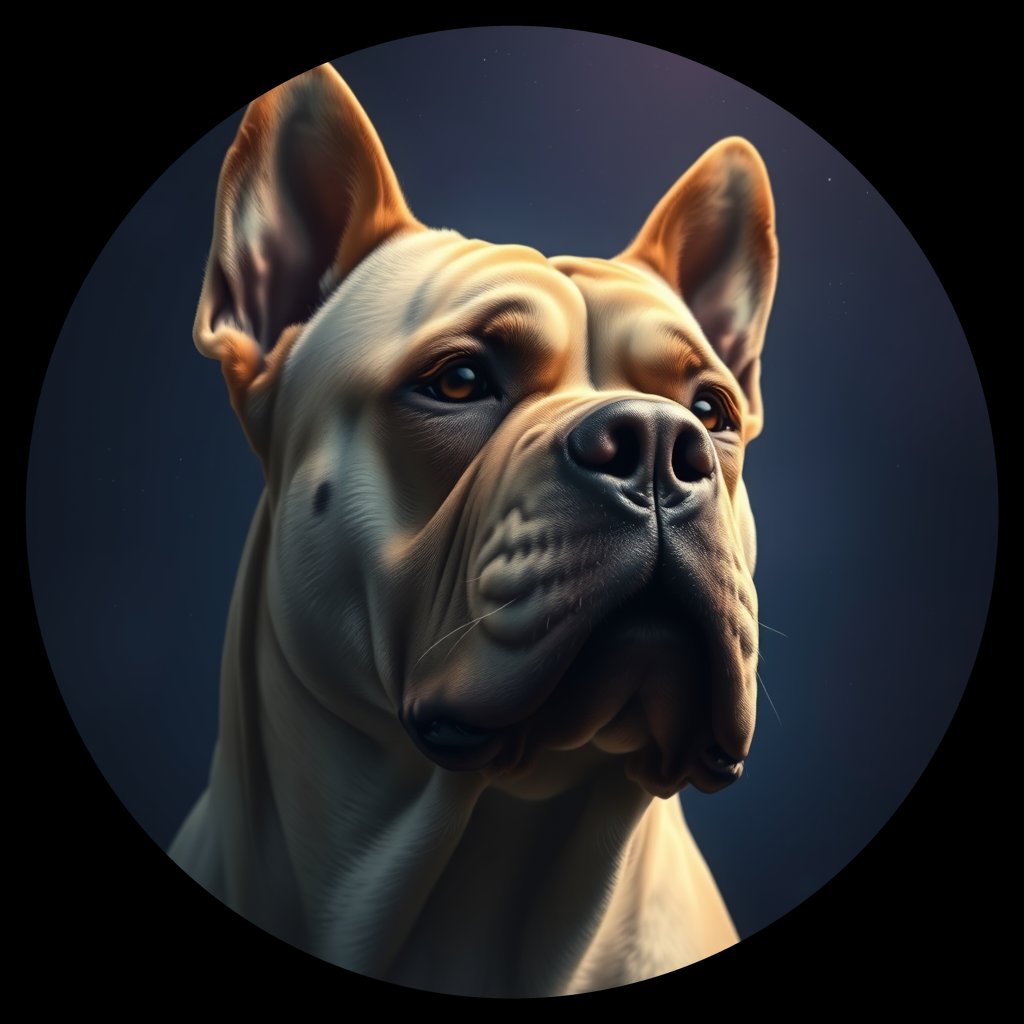 Cosmic medallion portrait of CANE_CANE_27048, a Cane Corso