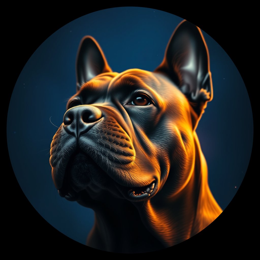 Cosmic medallion portrait of CANE_CANE_27352, a Cane Corso