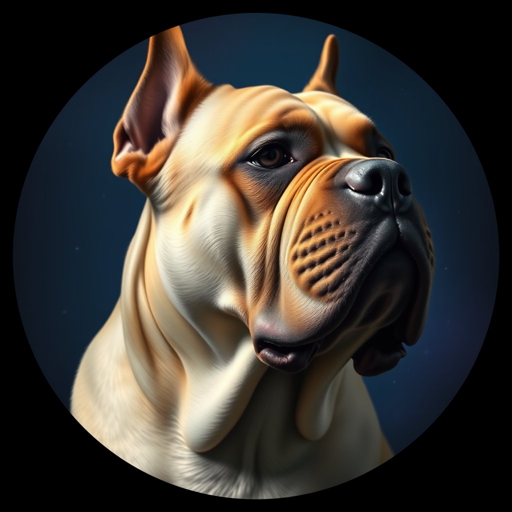 Cosmic medallion portrait of CANE_CANE_28921, a Cane Corso