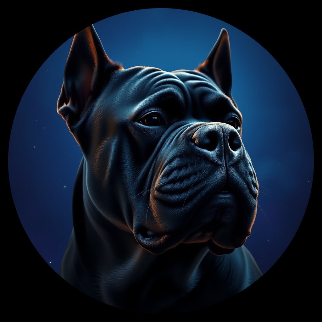 Cosmic medallion portrait of CANE_CANE_28922, a Cane Corso