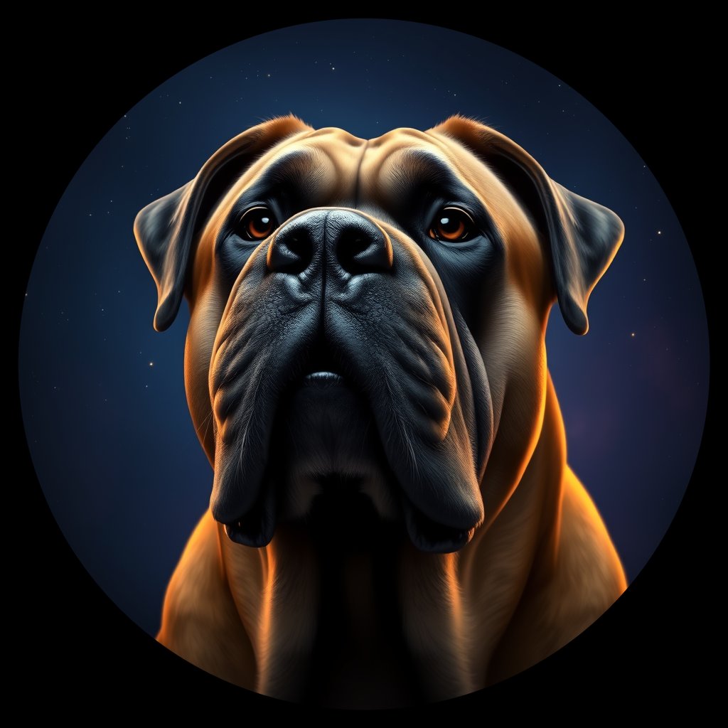 Cosmic medallion portrait of CANE_Italy_CANE_24515, a Cane Corso