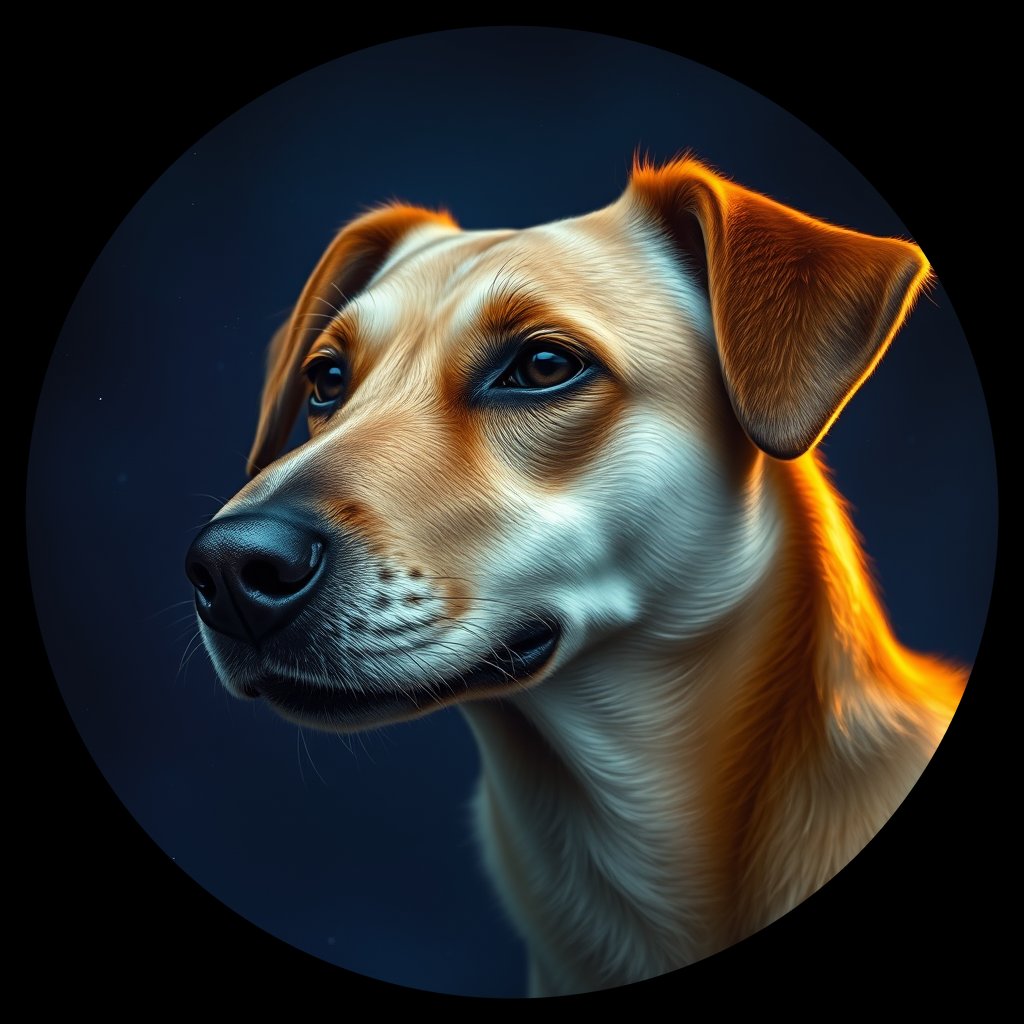 Cosmic medallion portrait of CAPTIVE_cd016, a Dingo Captive