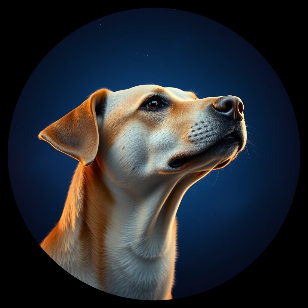 Cosmic medallion portrait of CAPTIVE_cd019, a Dingo Captive