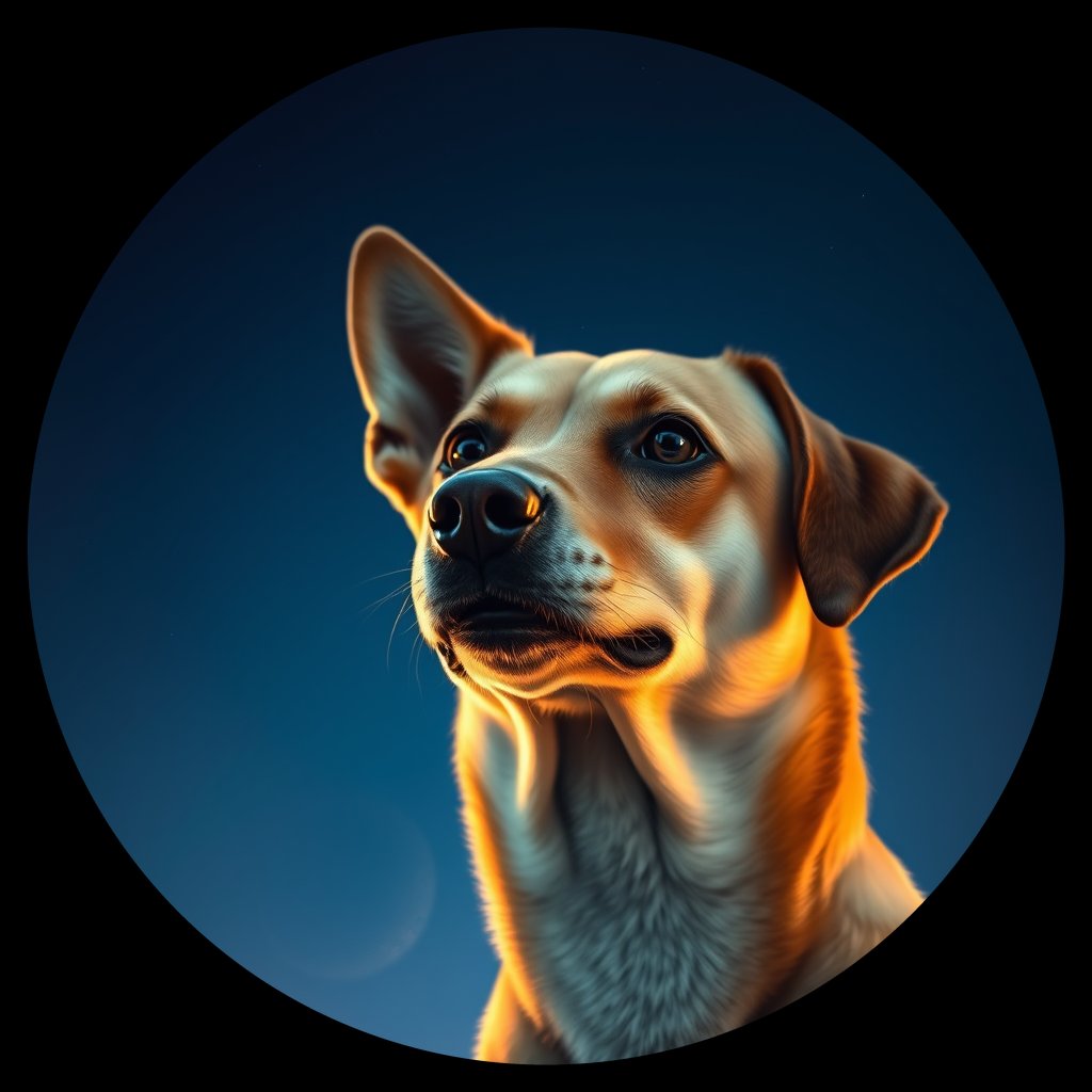 Cosmic medallion portrait of CAPTIVE_cd020, a Dingo Captive