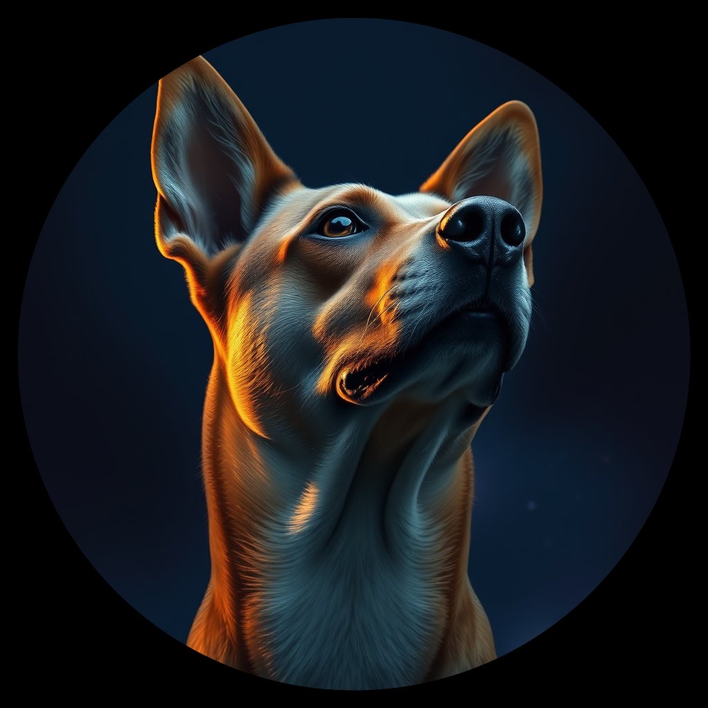 Cosmic medallion portrait of CAPTIVE_cd024, a Dingo Captive