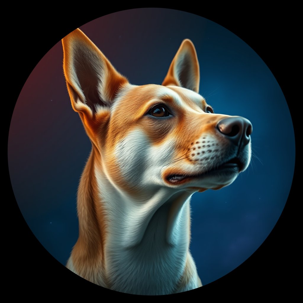 Cosmic medallion portrait of CAPTIVE_cd025, a Dingo Captive