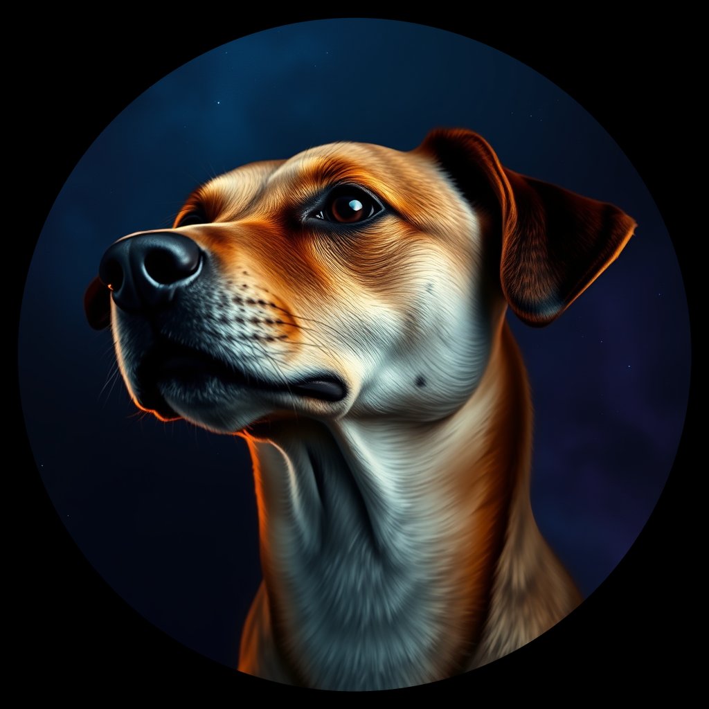 Cosmic medallion portrait of CAPTIVE_cd044, a Dingo Captive