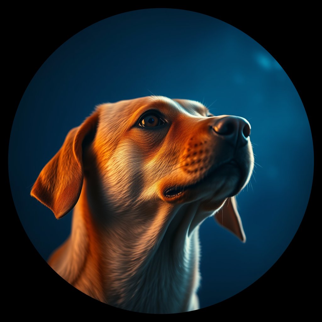Cosmic medallion portrait of CAPTIVE_cd046, a Dingo Captive