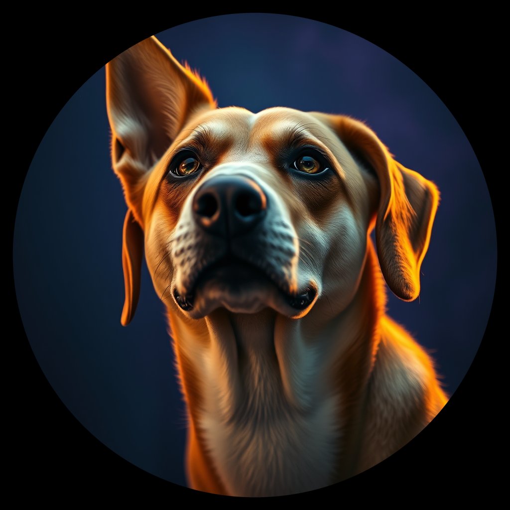Cosmic medallion portrait of CAPTIVE_cd047, a Dingo Captive