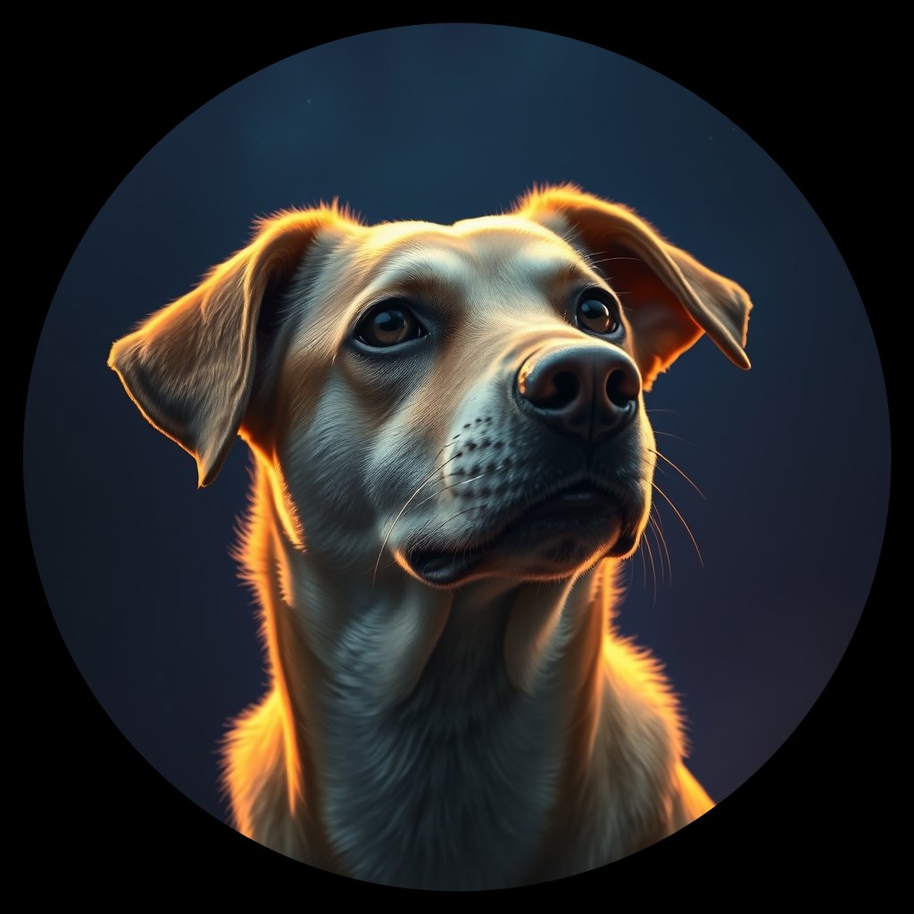Cosmic medallion portrait of CAPTIVE_cd051, a Dingo Captive