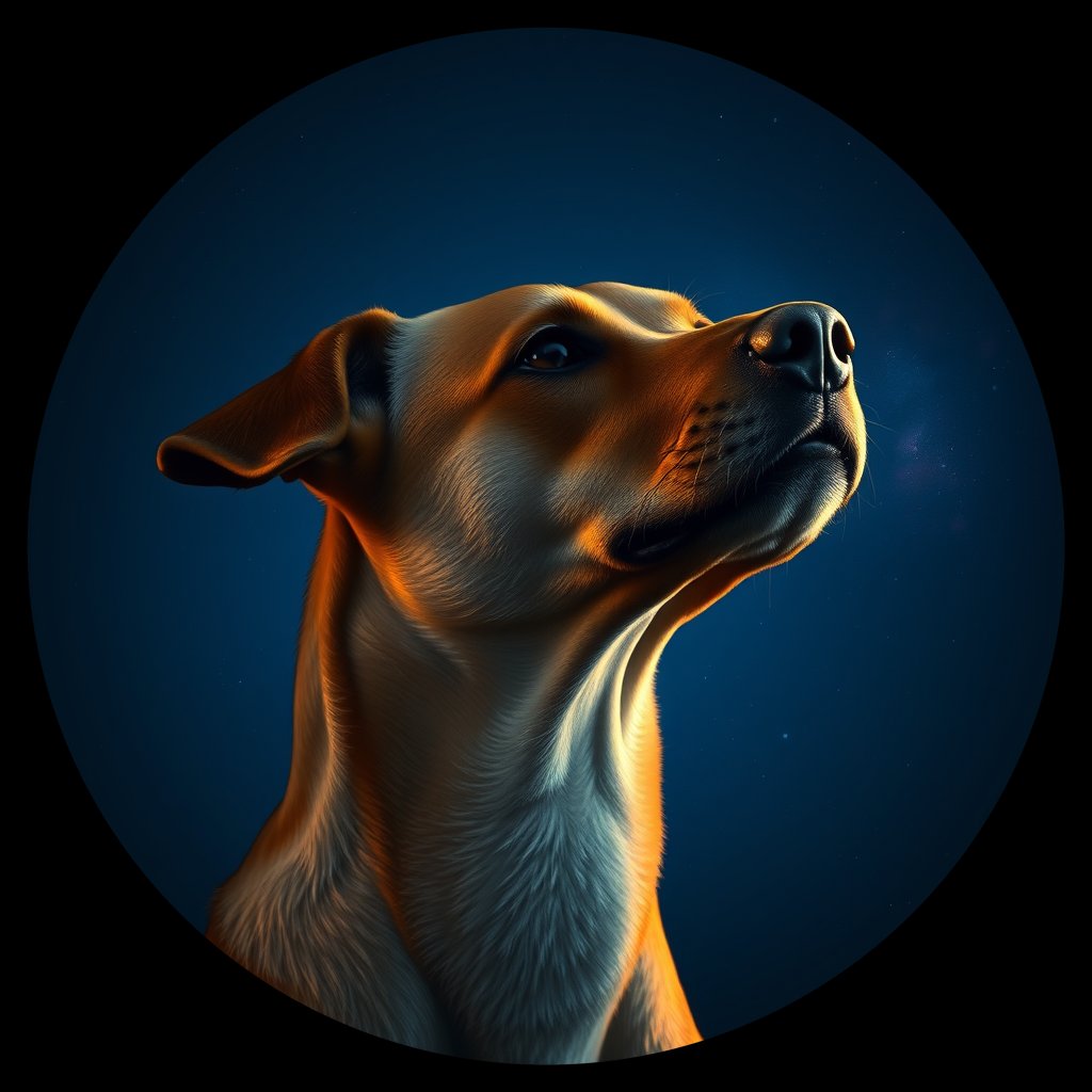 Cosmic medallion portrait of CAPTIVE_cd052, a Dingo Captive