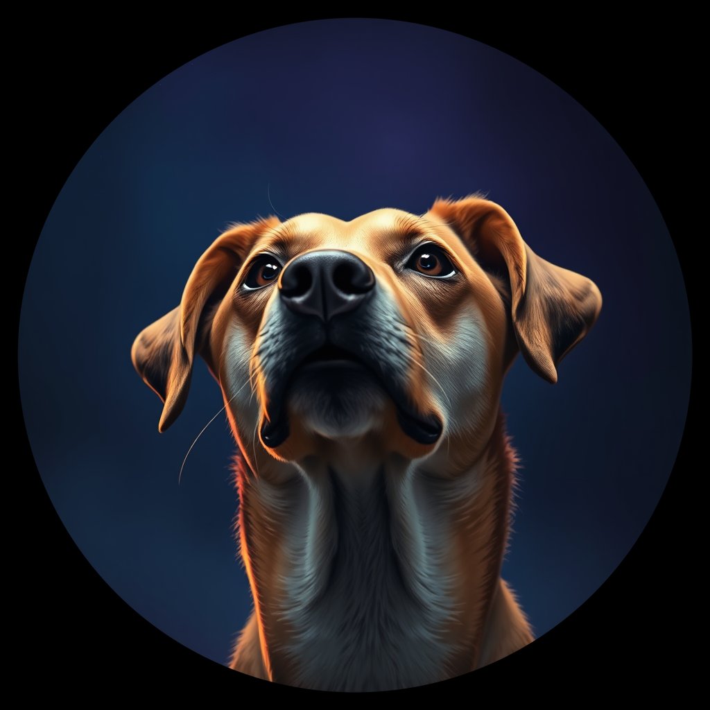 Cosmic medallion portrait of CAPTIVE_cd071, a Dingo Captive
