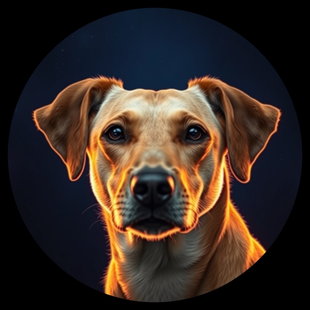 Cosmic medallion portrait of CAPTIVE_cd085, a Dingo Captive