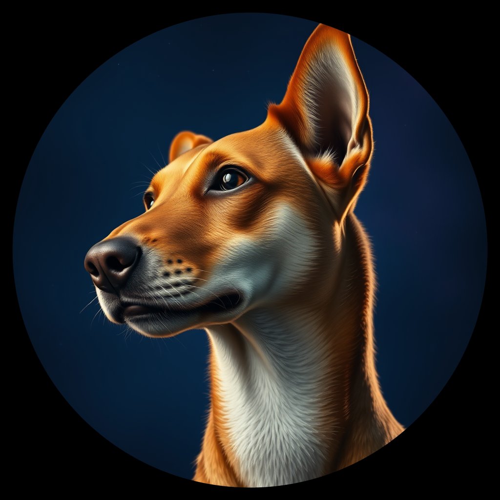 Cosmic medallion portrait of CAPTIVE_cd094, a Dingo Captive