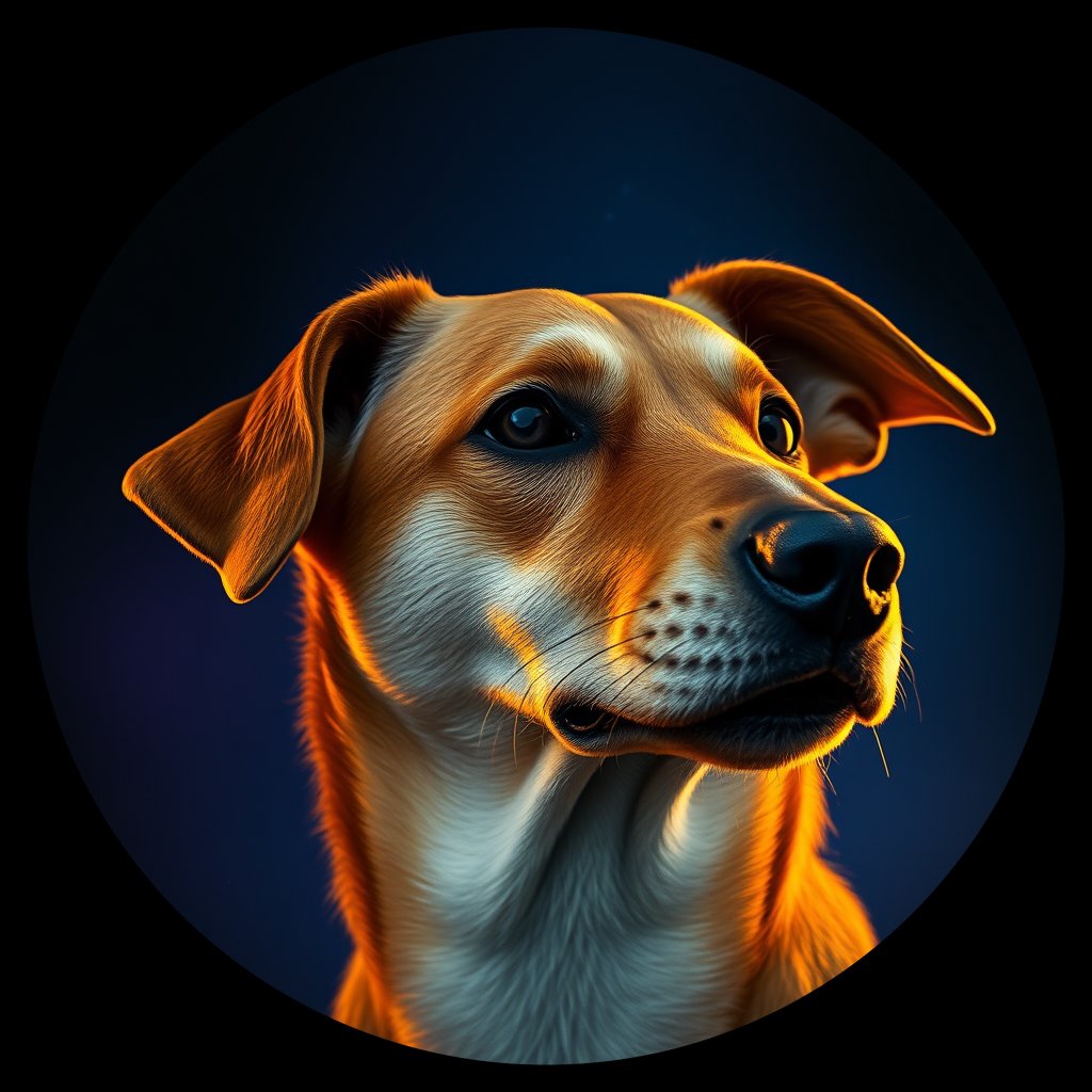 Cosmic medallion portrait of CAPTIVE_cd098, a Dingo Captive