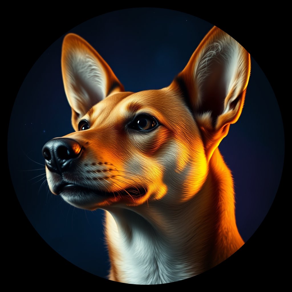 Cosmic medallion portrait of CAPTIVE_cd100, a Dingo Captive