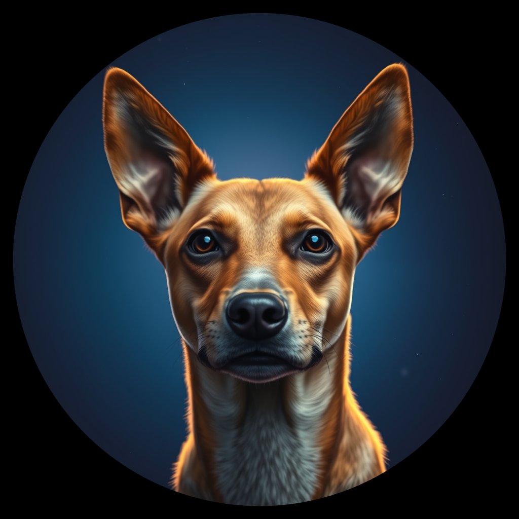 Cosmic medallion portrait of CAPTIVE_cd169, a Dingo Captive