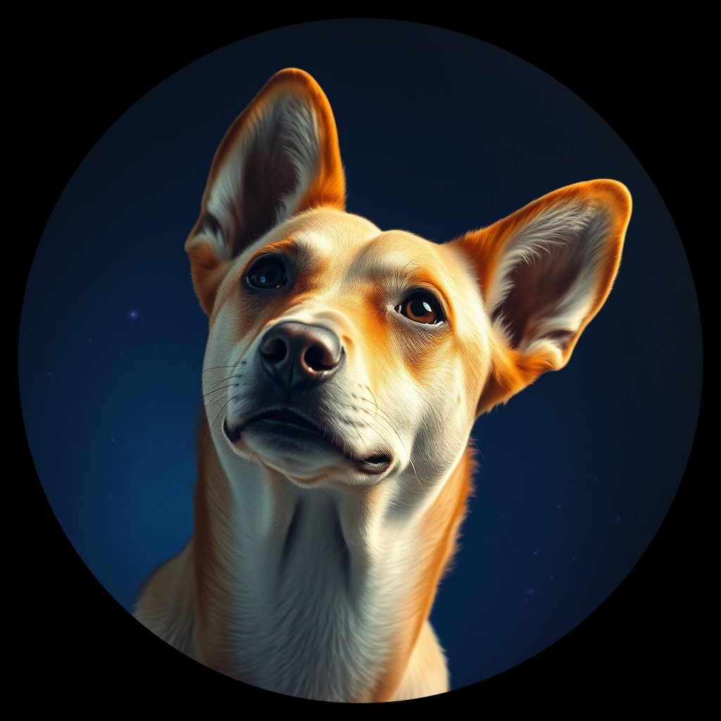 Cosmic medallion portrait of CAPTIVE_cd172, a Dingo Captive
