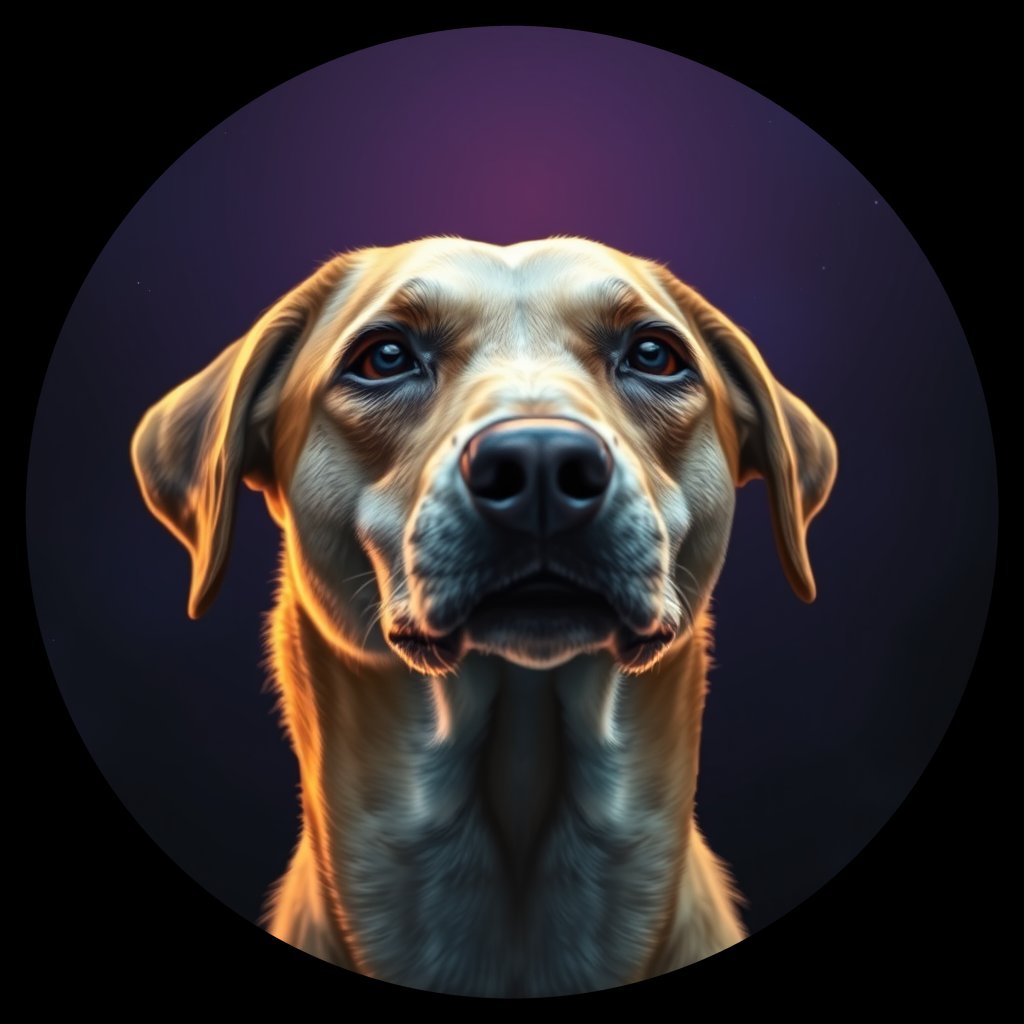 Cosmic medallion portrait of CAPTIVE_cd180, a Dingo Captive