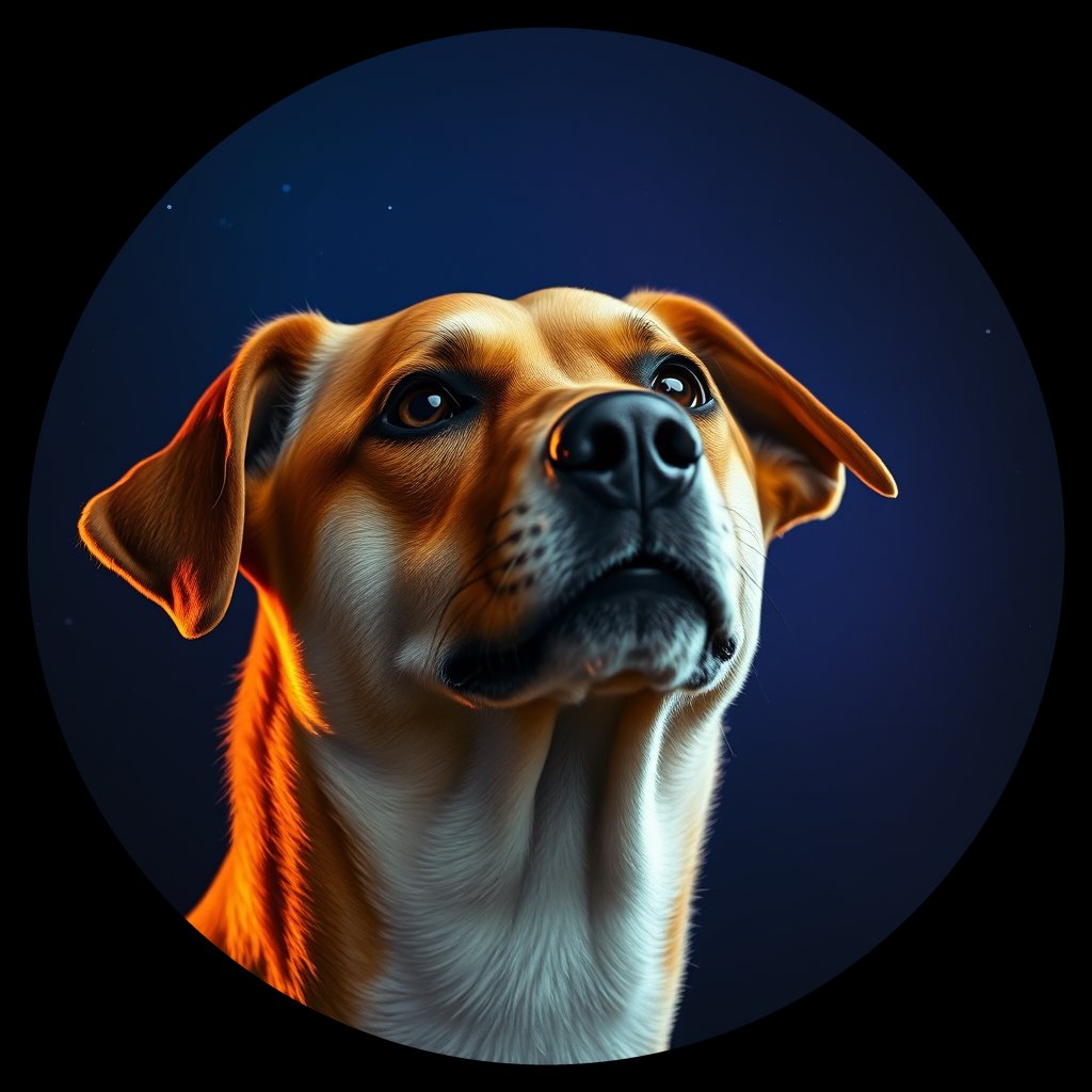 Cosmic medallion portrait of CAPTIVE_cd306, a Dingo Captive