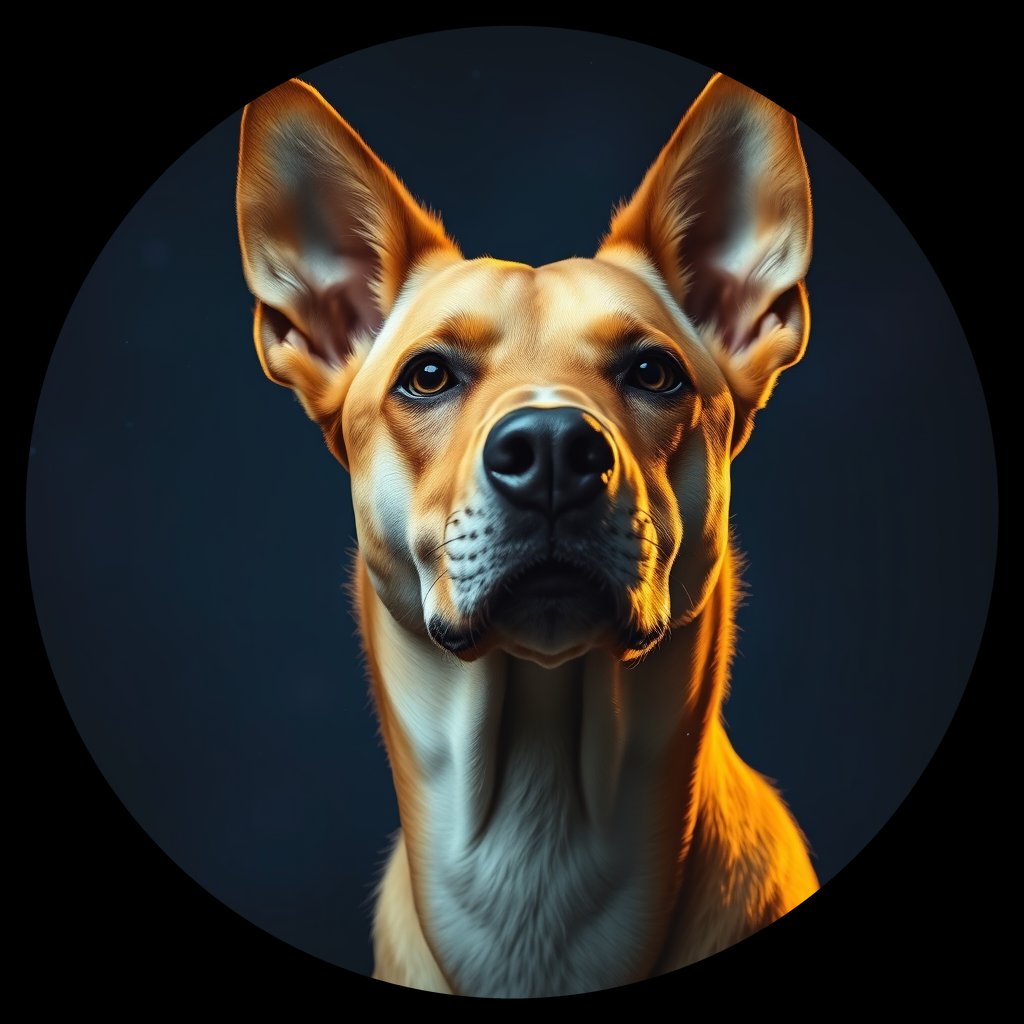 Cosmic medallion portrait of CAPTIVE_cd310, a Dingo Captive