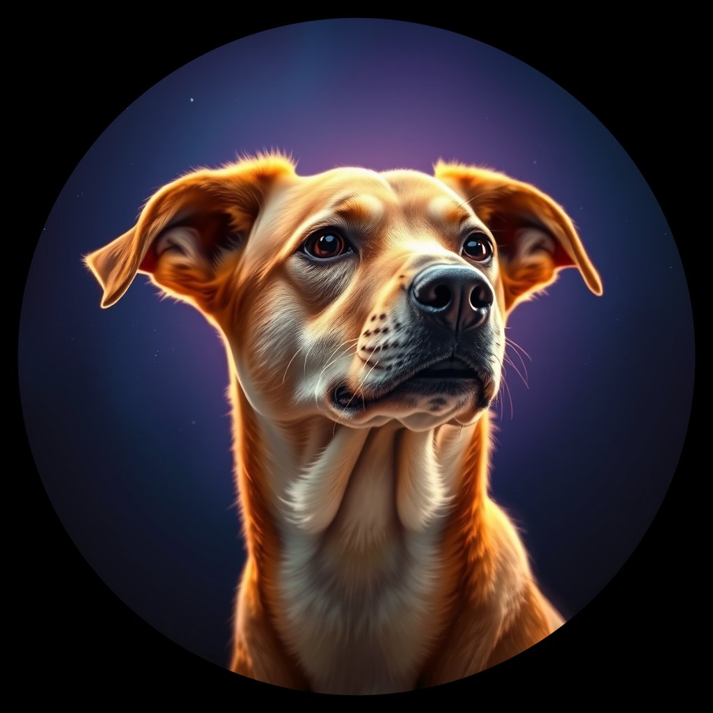 Cosmic medallion portrait of CAPTIVE_cd313, a Dingo Captive