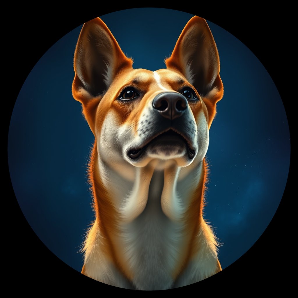 Cosmic medallion portrait of CAPTIVE_cd317, a Dingo Captive