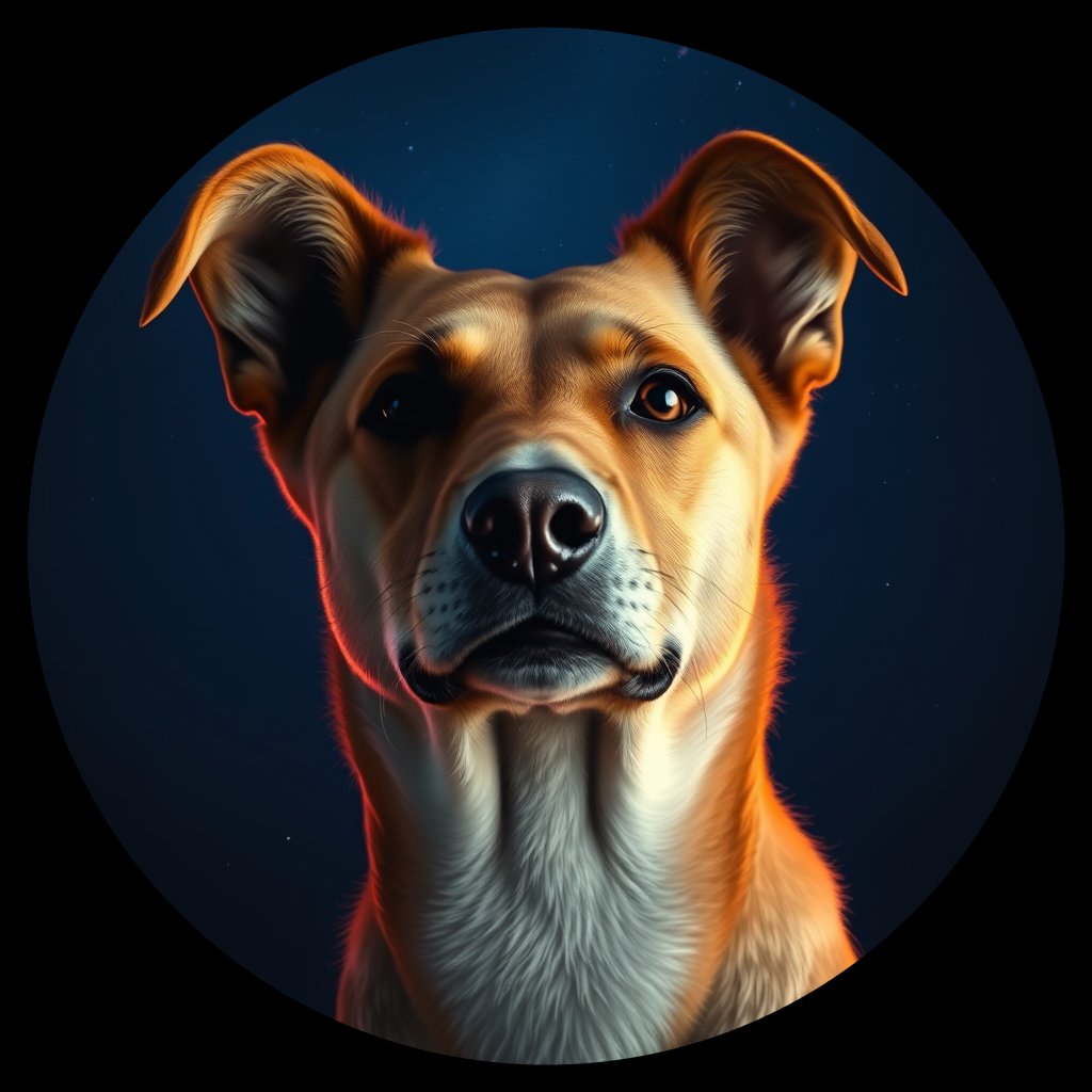 Cosmic medallion portrait of CAPTIVE_cd344, a Dingo Captive