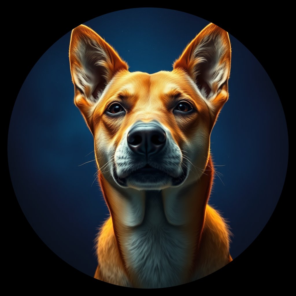 Cosmic medallion portrait of CAPTIVE_cd652, a Dingo Captive