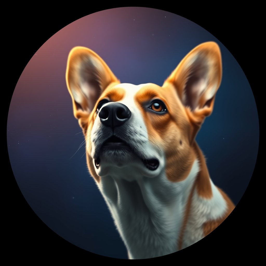 Cosmic medallion portrait of CARD_CARD_06199, a Cardigan Welsh Corgi