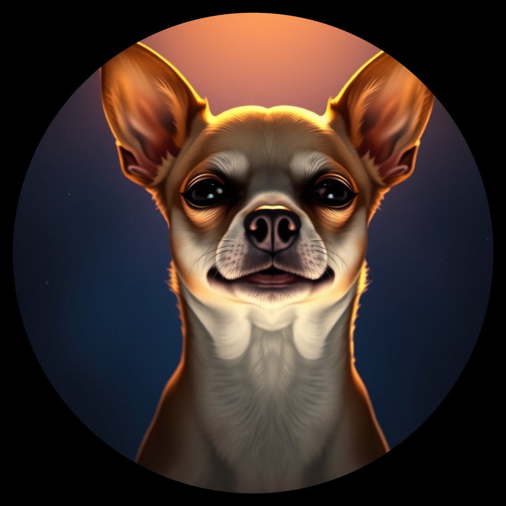 Cosmic medallion portrait of CHIH_CHIH_01202, a Chihuahua
