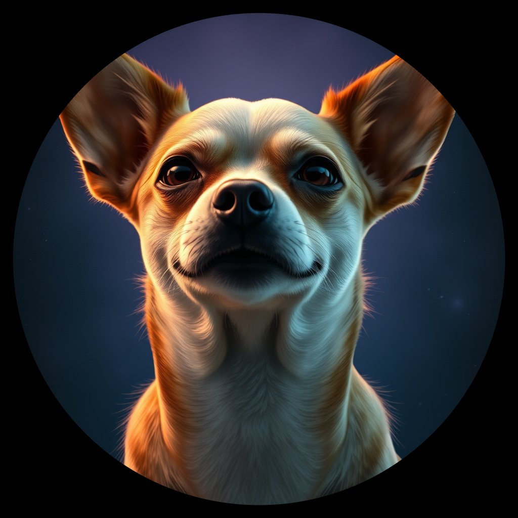 Cosmic medallion portrait of CHIH_CHIH_01204, a Chihuahua