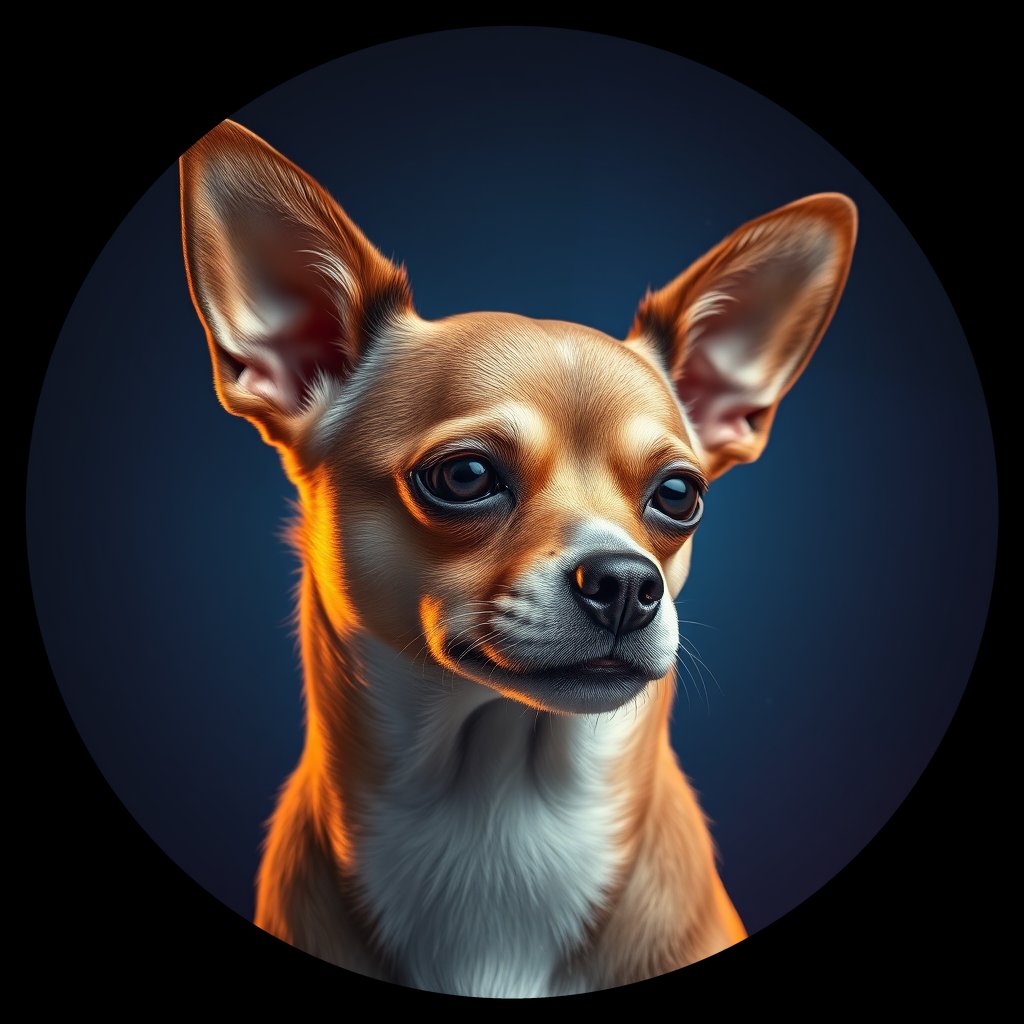 Cosmic medallion portrait of CHIH_CHIH_01206, a Chihuahua