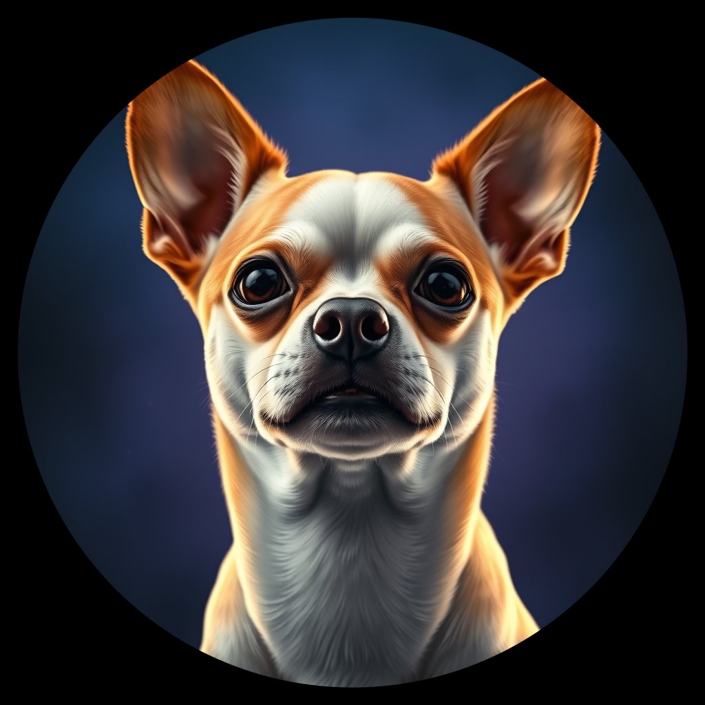 Cosmic medallion portrait of CHIH_CHIH_13132, a Chihuahua