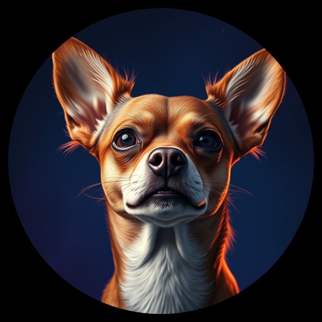 Cosmic medallion portrait of CHIH_CHIH_14923, a Chihuahua