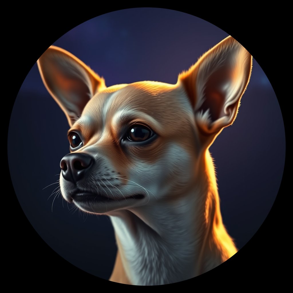 Cosmic medallion portrait of CHIH_CHIH_27201, a Chihuahua